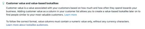 Facebook ads targeting: customer value and value based lookalikes