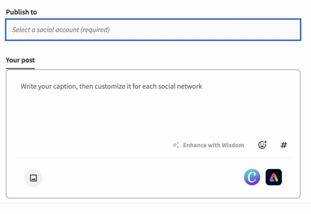New post Hootsuite toggle between different social platforms