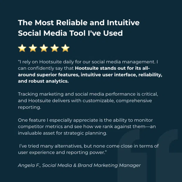 Social media analytics tools - Hootsuite G2 review screenshot