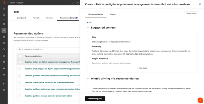 Brand tracking tools, hubspot aeo tool recommendations