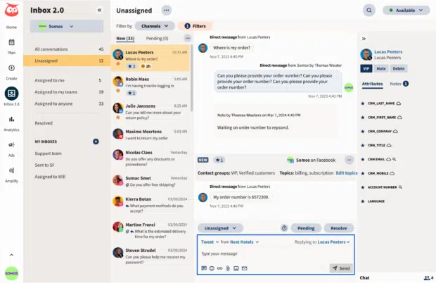 Hootsuite Inbox 2.0 type message in tweet box