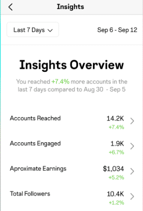 Social media analytics tools - Instagram Insights overview dashboard